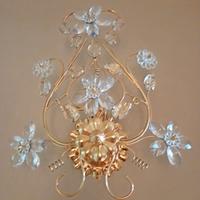 Applique in ottone con bagno oro e Swarovski