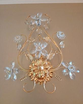 Applique in ottone con bagno oro e Swarovski