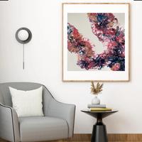 Quadro fluid art - deep coral opera oroginale