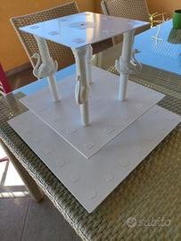 Alzata x torta 3 piani quadrata