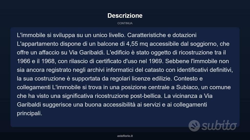 Appartamento – Subiaco, Roma Capitale - Altro