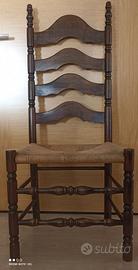 Sedia Vintage con schienale alto country francese