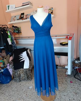 Abito lungo  elegante colore bluette taglia 42 