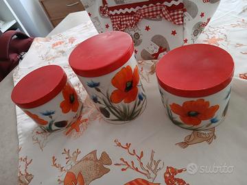 barattoli da cucina dipinti a mano (sale zucchero)