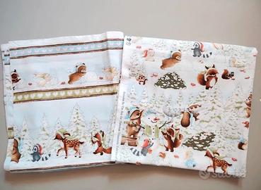 2 Tessuti natalizi Inverno. Bunnies by the bay