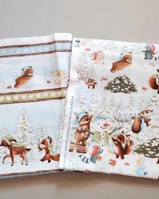 2 Tessuti natalizi Inverno. Bunnies by the bay