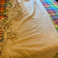 Amaca in lino con decoro in macramè