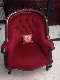 Poltrona in mogano massello