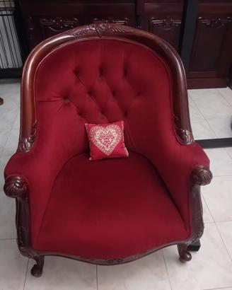 Poltrona in mogano massello