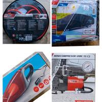 Kit Auto"Cavi+Compressore+Copriauto+Aspirapolvere"