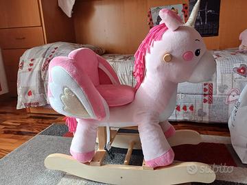 Labebe Cavallo Unicorno a Dondolo in Legno