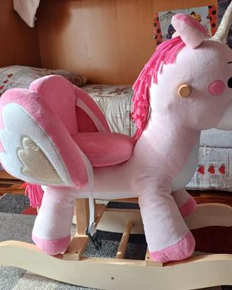 Labebe Cavallo Unicorno a Dondolo in Legno