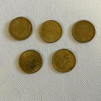 5 monete 20 lire conio italia 1981 1991 2002