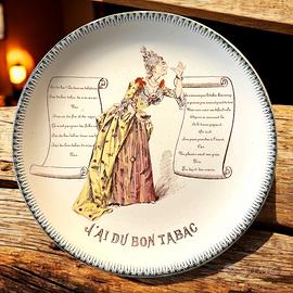 Antico piatto parlante 1900 tabacco da fiuto