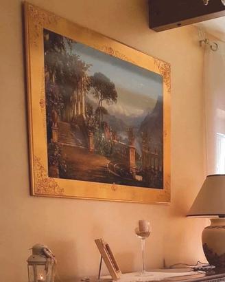Quadro – Paesaggio su legno oro-
