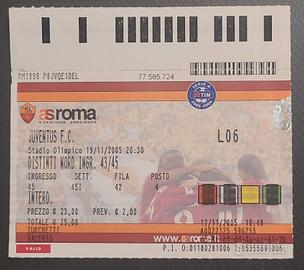 BIGLIETTO SERIE A ROMA-JUVE 1-4 19.11.2005
