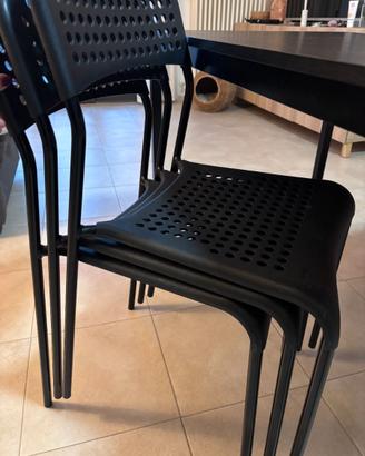 4 sedie MODELLO IKEA  SANDSBERGS, nero IN PLASTICA