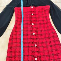 Vestito rosso Zara con dettagli in chiffon e stras