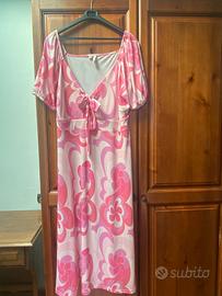 Vestito rosa e panna