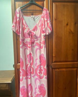 Vestito rosa e panna