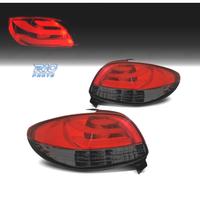 FANALI PEUGEOT 206 98-09 LIGHT BAR ROSSO AFFUMICAT