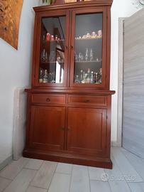 Mobile Vetrina Cristaliera in legno Arte povera
