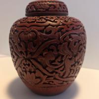 Vasetto rosso cinese vintage 