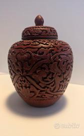 Vasetto rosso cinese vintage 