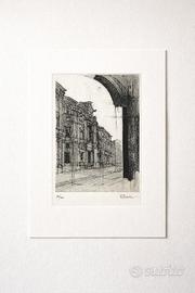 Acquaforte originale “Piazza Carignano"