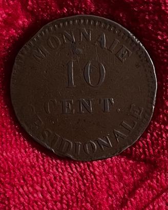 10 centimes napoleone I 1814. F.130A/2