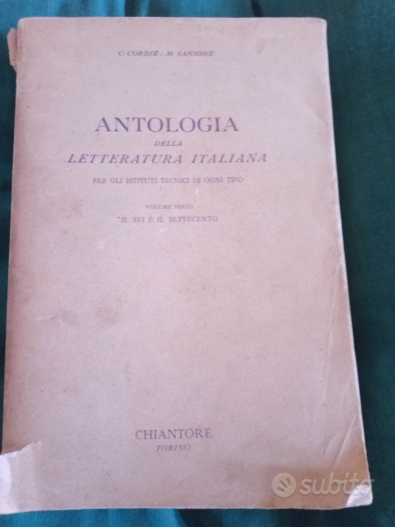 Antologia della letteratura Italiana. Anno 1951 - Libri e Riviste In  vendita a Udine
