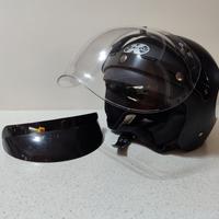 Casco jet vintage con visiera a bolla .