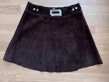 Gonna in tessuto scamosciato vintage anni 70, tagl