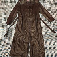 Trench in vera pelle vintage – stile The Crow
