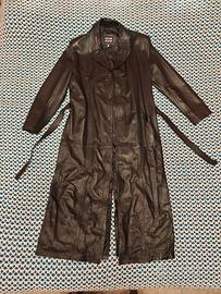 Trench in vera pelle vintage – stile The Crow