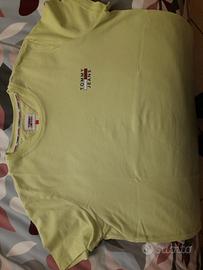 maglietta tommy jeans uomo verde mela