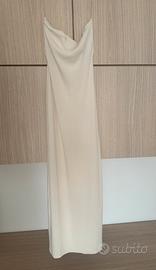 off-the-shoulder maxi dress with back slit