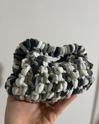 Borsa da Donna Clutch Pochette Grigia Fatta a Mano