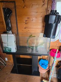 acquario 100 litri cn lampada e filtro esterno