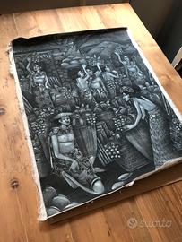 Pittura Arte Balinese 80x60cm