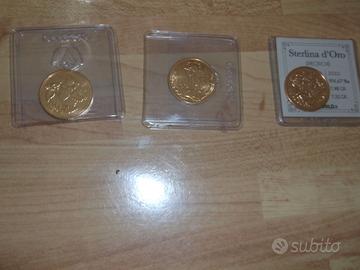 3 sterline d'oro FDC anni 2005 - 2012 - 2022