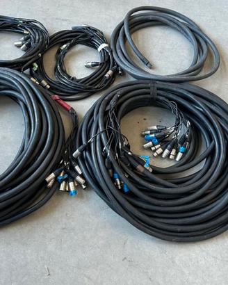 Cavi multicore 12 coppie connettori xlr + aud