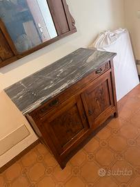 Credenza vintage con top in marmo