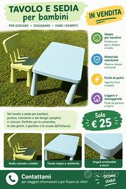 Set tavolo + sedia bambini