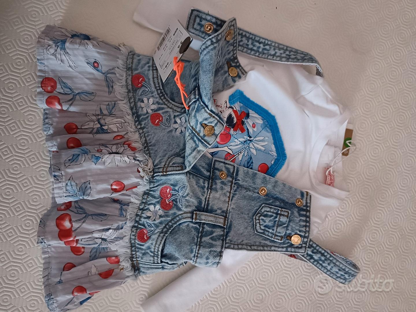 Salopette Corta In Denim Per Bambine - Jeans Elasticizzati Sbiaditi, Età 3-13 Anni, Comoda E Versatile