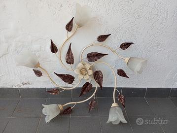 Lampadario in ferro battuto 