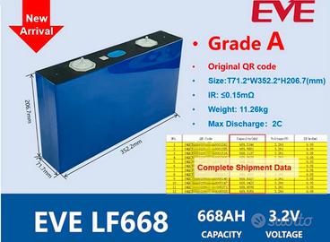 Celle Lifepo4 EVE LF668 668 AH