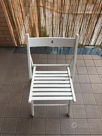 4 Sedie pieghevoli ikea con cuscini beige