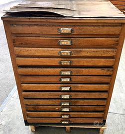Cassettiera tipografia cassetti Bembo