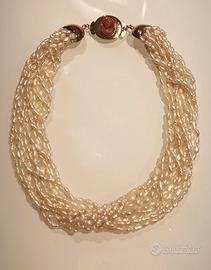 COLLANA TORCHON PERLE DI FIUME 12 fili